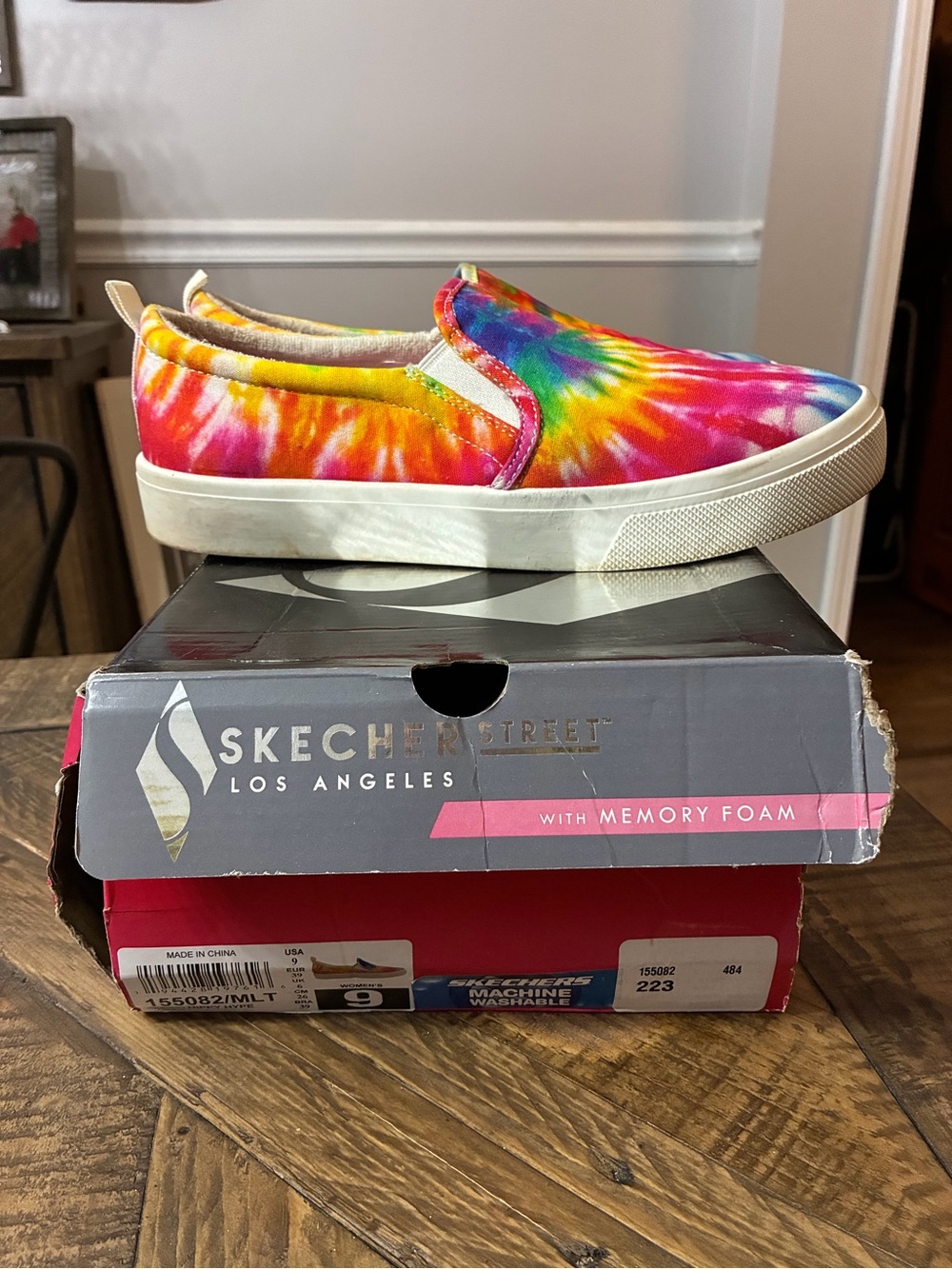 Skechers Tie-Dye Slip-On Sneakers - Rainbow Colors